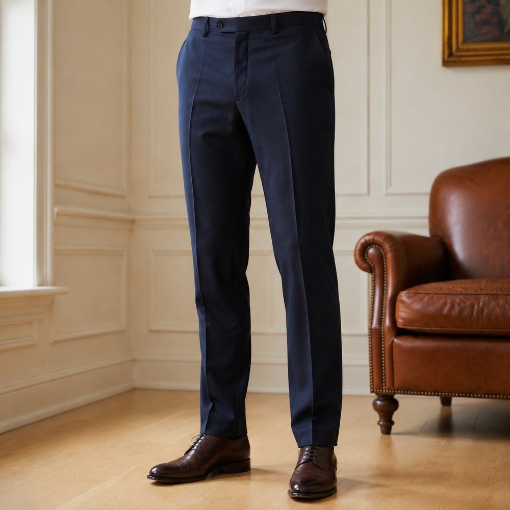 Lauren Ralph Lauren Mens Dress Pants Navy Blue 100% Wool Slacks Trousers 36x32